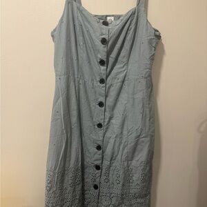 GAP Blue Midi Dress with Button Detail